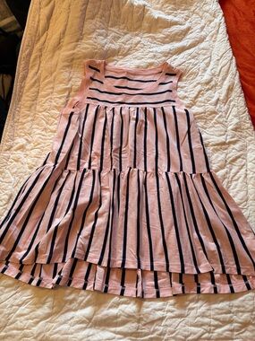 crown & ivy Pink Top with Navy Trim